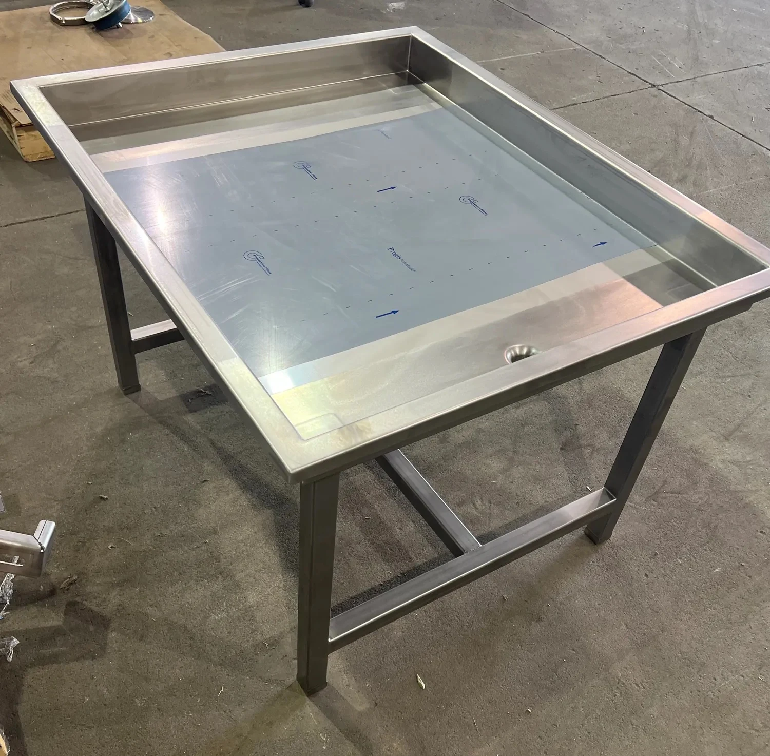Fabricated metal table